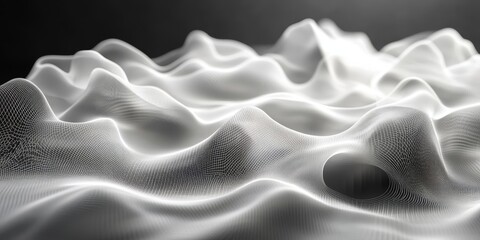 Fototapeta premium Wavy transparent surface, 3D render, Generative AI
