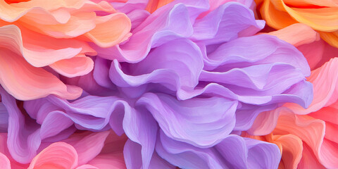 Abstract Close-up of Lavender, Pink, and Peach Petals