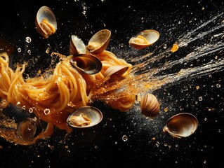 Sea Clams Falling into Water