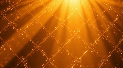 Illuminated textured surface with golden reflections and rays of light for luxurious backgrounds