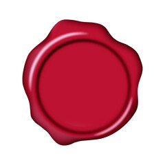 Wax seal stamp mockup. Red maroon color blank sealing wax stamp decorative element. Elegant vintage sign clip art for invitation, cards, letters, calligraphy design. 3d vector illustration.