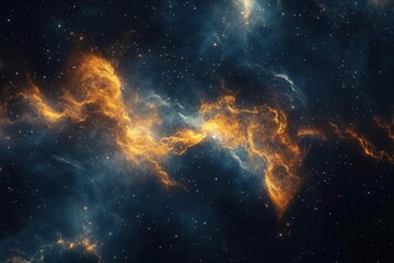 Fototapeta premium bioluminescent digital abstract with flowing plasma tendrils, deep space nebula colors swirling in cosmic dance, volumetric lighting effects