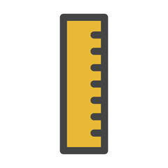 カラー学校道具関連の単品アイコン　定規