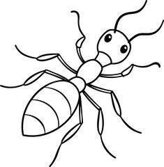 Coloring page with useful for kids Ant animal line art illustration