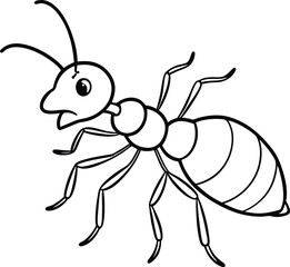 Coloring page with useful for kids Ant animal line art illustration