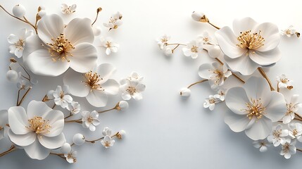Elegant White and Gold Paper Flower Arrangement