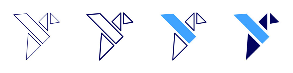 Bird ecology icon in 4 different styles. Thin Line, Line, Bold, and Bold Line. Duotone style. Editable stroke