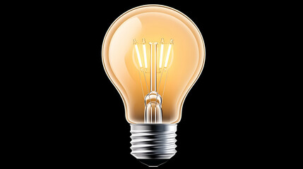 Illuminated LED bulb, energy efficiency, bright light, dark background, home lighting
