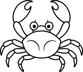 Coloring page with useful for kids Crab animal line art illustration