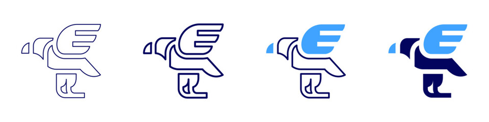 Golden eagle icon in 4 different styles. Thin Line, Line, Bold, and Bold Line. Duotone style. Editable stroke