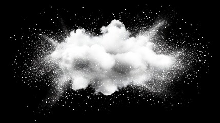 Stunning 4K AI-generated cloud burst with sparkling effects in a dark background