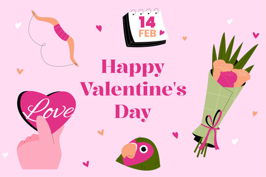 Happy Valentine's Day Pink Postcard 