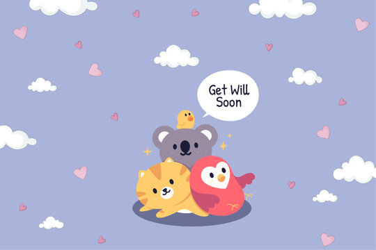 Animals saying Get Well Soon