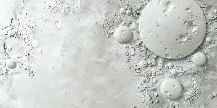 abstract background, white and gray bubbles, top view