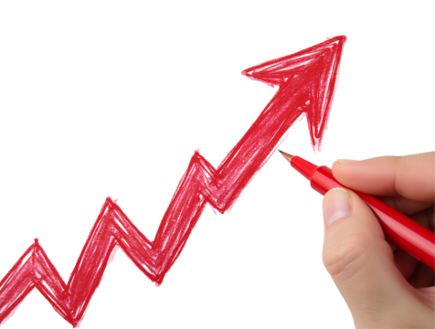 red arrow up line hand drawn  business, graph, 