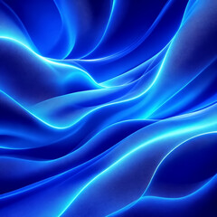 Obraz premium Deep Blue Abstract Light Waves with a Smooth Fluid and Reflective Texture