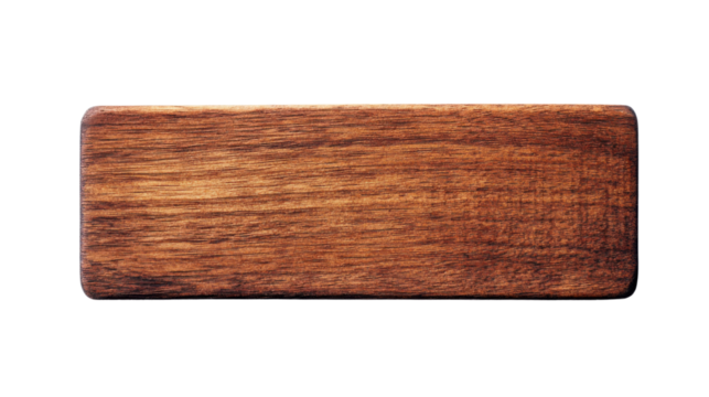 Rectangular wooden board showing wood grain on transparent background - Powered by Adobe