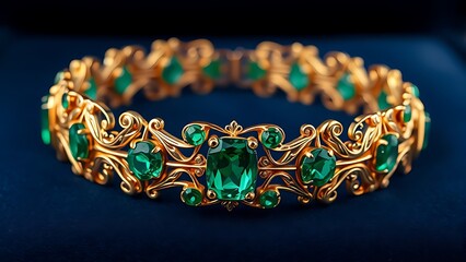 Obraz premium emerald bracelet luxury gold detailing