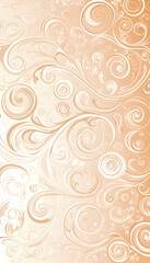Peach swirl floral pattern background design for website or print