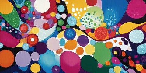 Abstract Colorful Circles And Shapes Vibrant Artwork