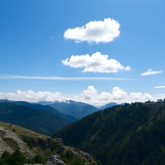 Naklejka premium clouds over the mountains