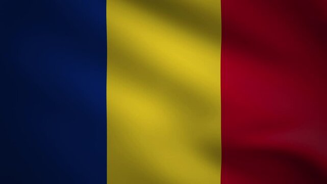 4k of romania waving flag full screen