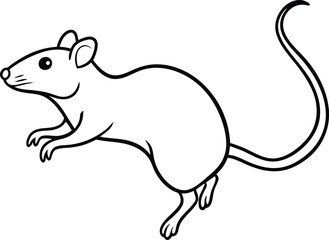  Coloring pages animals cute Rat line art vector illustration 