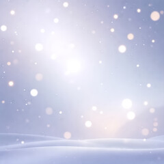 Naklejka premium Snowy Winter Background with Soft Light and a Dreamy Magical Atmosphere