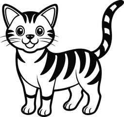 Coloring pages animals cute Cat silhouette illustration