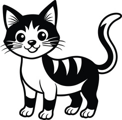 Coloring pages animals cute Cat silhouette illustration