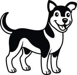  Coloring pages animals cute Dog line art illustration