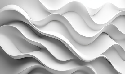 Obraz premium Abstract minimalist waves, fluid design, 3d render, Generative AI