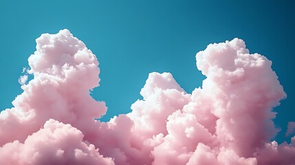 A midday sky with scattered fluffy clouds and a vibrant, clear blue backdrop.