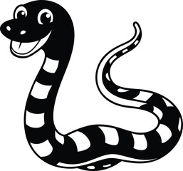 Coloring pages animals little cute Python little vector illustration