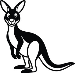  Coloring pages animals little cute Kangaroo little vector illustration