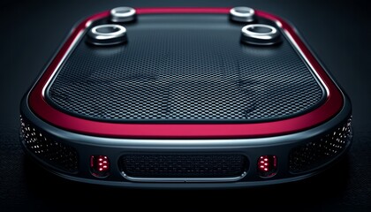 Futuristic Red And Black Autonomous Vehicle Design