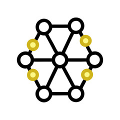 Neural Network Connection Icon, Vector Style