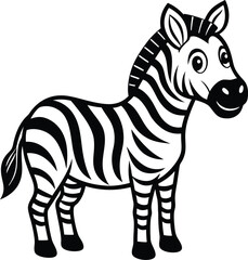 Coloring pages animals little cute Zebra little vector illustration