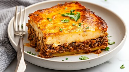 Savory Greek Moussaka Layers of Eggplant, Meat, and Creamy B?chamel