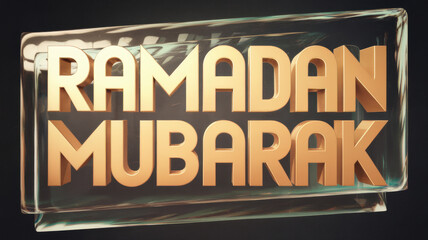 Celebration of Ramadan with golden inscription conveying well wishes and joy for the holy month