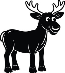 Coloring pages animals little cute Moose little vector illustration