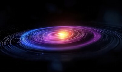 Obraz premium Abstract Spiral Galaxy Cosmic Nebula with Purple Blue Orange Lights