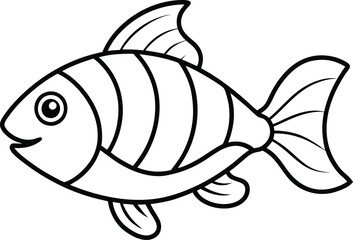 Little cute Fish smiles coloring page useful for kids.