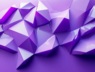Obraz premium Abstract purple shapes, geometric design, 3d render, Generative AI