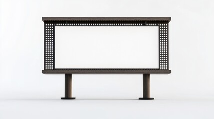 Obraz premium Blank Wooden Billboard Mockup on White Background
