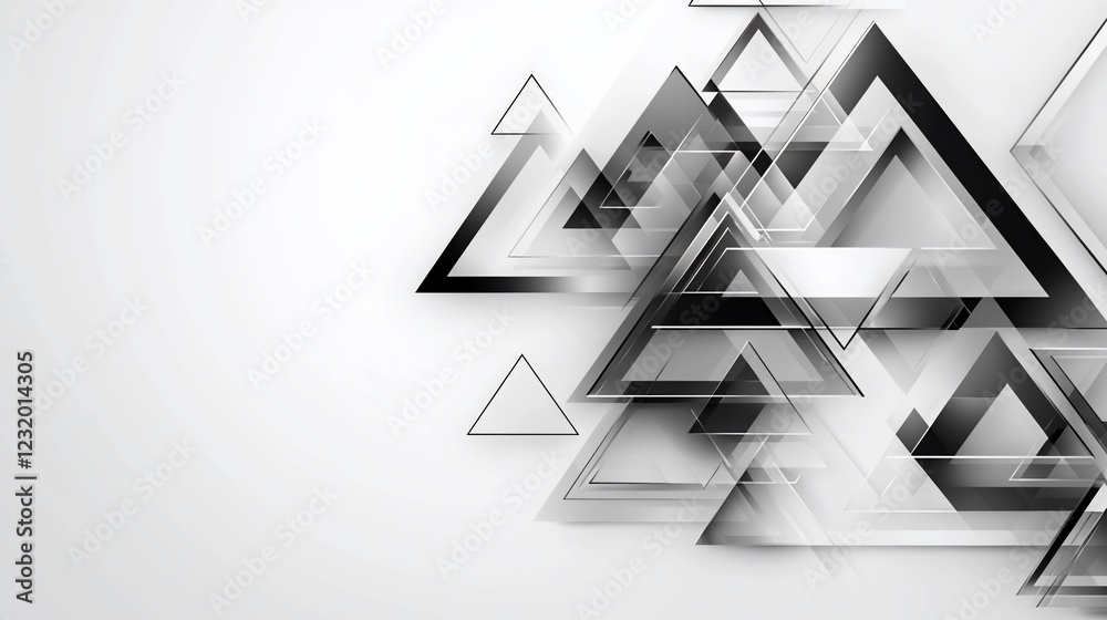 Aufkleber abstract grayscale geometric triangle pattern background.