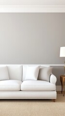 A minimalist interior design with simple decor, neutral hues, and space for text