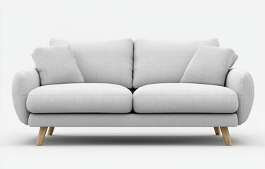 Fototapeta premium A comfortable sofa stands out against a white background, perfect for a modern room interior