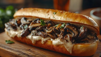 Mouthwatering Philly Cheesesteak with Mushrooms