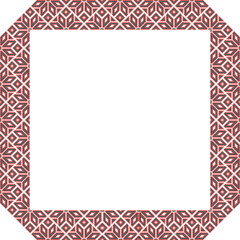 Obraz premium Vector illustration frame for text of Ukrainian ornament in ethnic style, identity, vyshyvanka, embroidery for print clothes, websites, banners. Background. Geometric design, border, copy space, frame